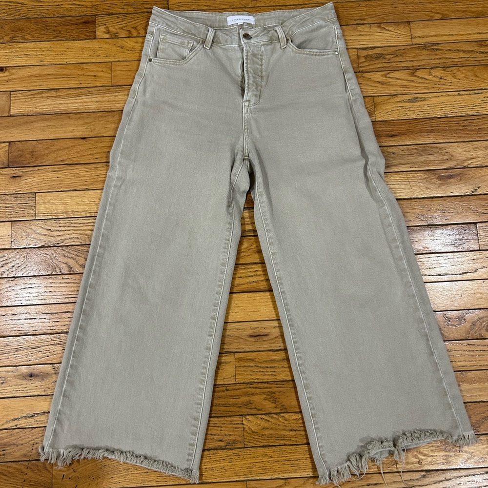 Risen Khaki Wide Crop Jeans 11/30